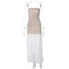 Women's Spring Sexy Strapless Splicing Lace Tall Slim Slit Long Dress