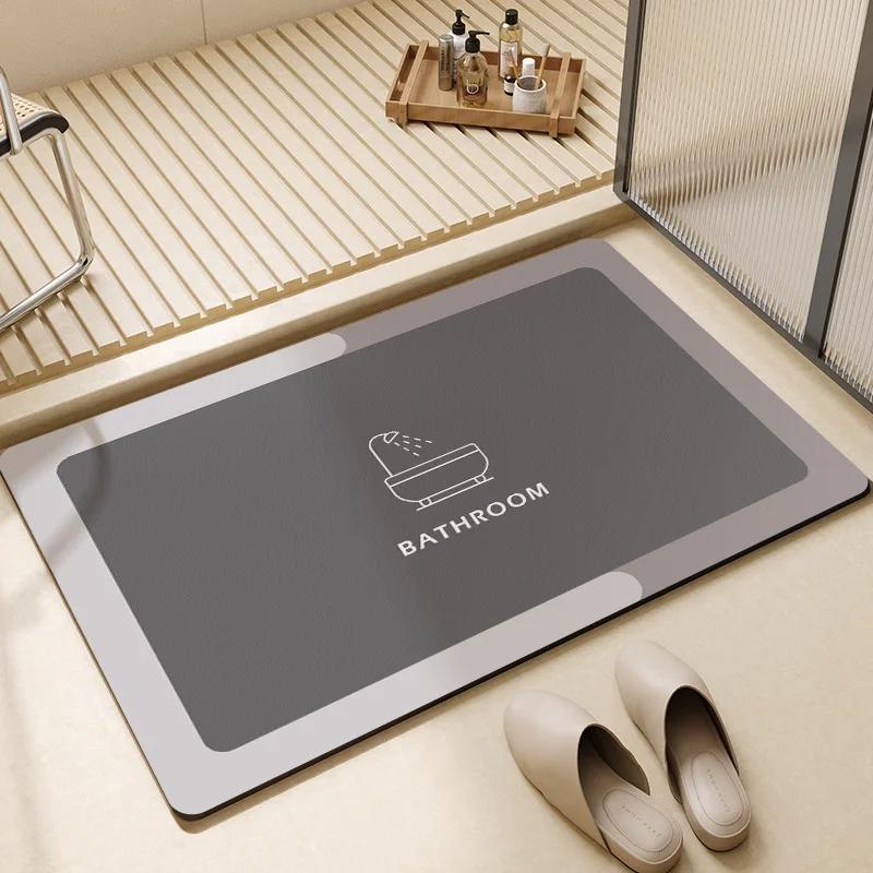 Simple toilet Bathroom floor mat Soft diatom mud Strong absorbent mat Non-slip entry mat Toilet door mat