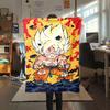 1PC Son Goku  Print Flannel Blanket, High quality All Seasons, Home Decor, Warmth and Comfort, Perfect for Christmas Gifts