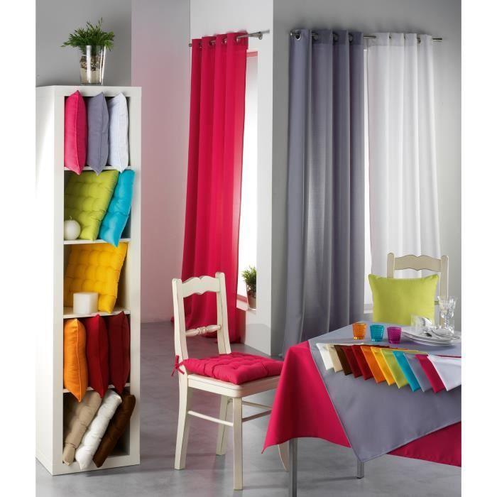 Chair Seat - CHARLY - Fuchsia - 40x40 Cm - Polyester Fabric - Polyester Fiber Filling