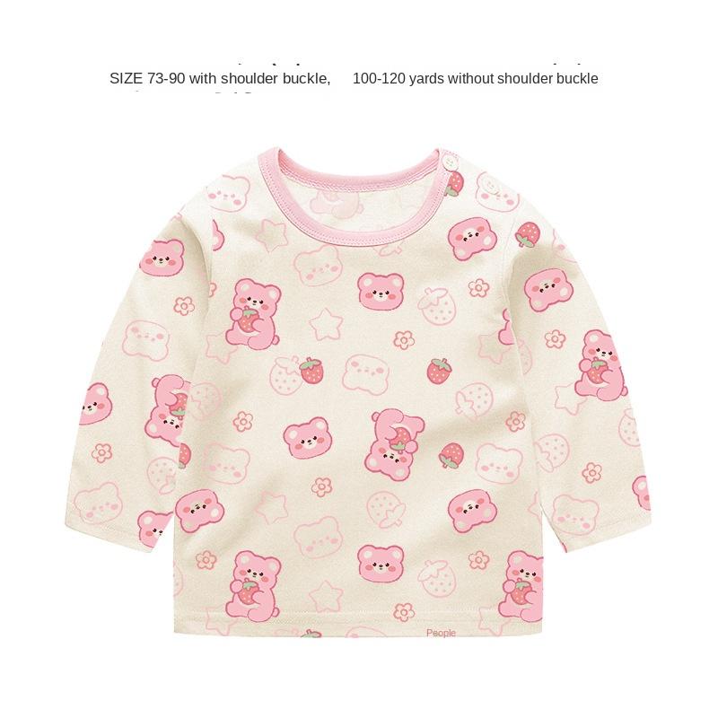 Baby Girl Autumn Long-sleeved T-shirt Baby Cotton Bottoming Shirt Girls Spring and Autumn Tops Small Children Fashionable Autumn Clothes