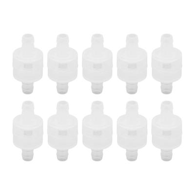 10 Pcs 1 Way Check Valve Translucent Water Stop Hose Check Valve with Spring for Chemical Industry