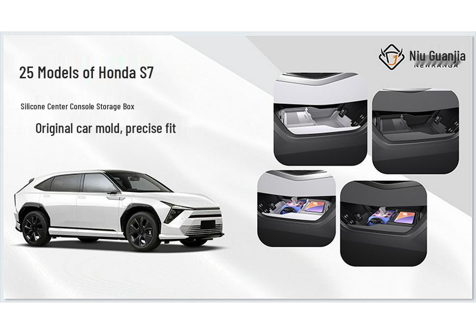 Kompatibel mit 25 Honda S7 Modellen: Zentrale Kontroll-Aufbewahrungsbox und unterer Stauraum für Autoinnenräume.