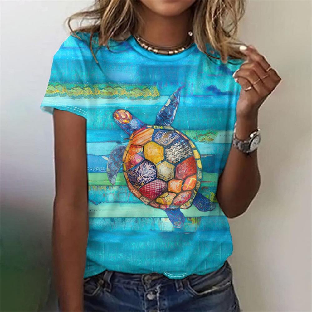 

Интересные женские футболки с анималистичными принтами, милые футболки с 3D-принтом лисы, летние повседневные топы с круглыми воротниками и короткими рукавами 3XL