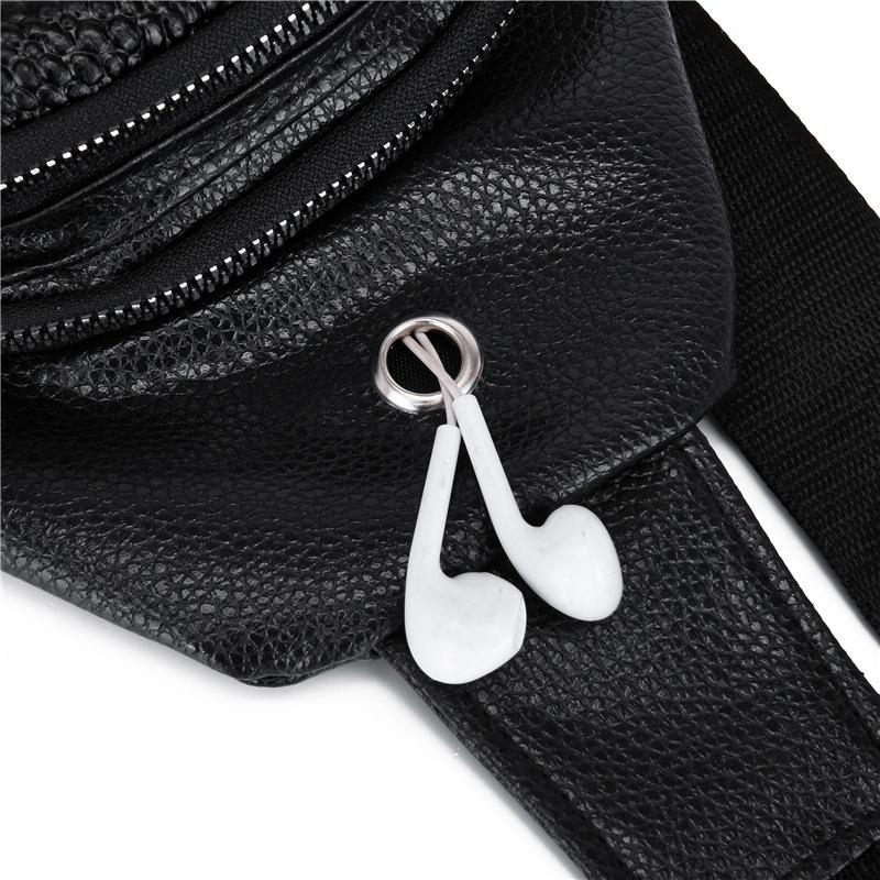 Casual Sports Crossbody Bag Purse Phone Bag Soft PU Leather Chest Bag