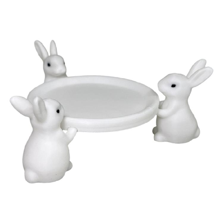 Rabbit Plate 3D Printed Easter Bunnies Cake Stand Serving Tray for Desserts Jewellery Wedding Crafts Decoration Gift