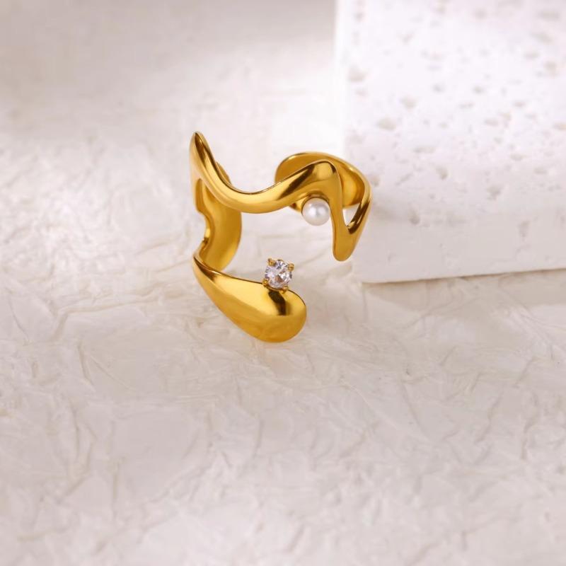 Light luxury high-end cross zircon ring women's fashion personalized bow does not fade titanium steel index finger temperament jewelry