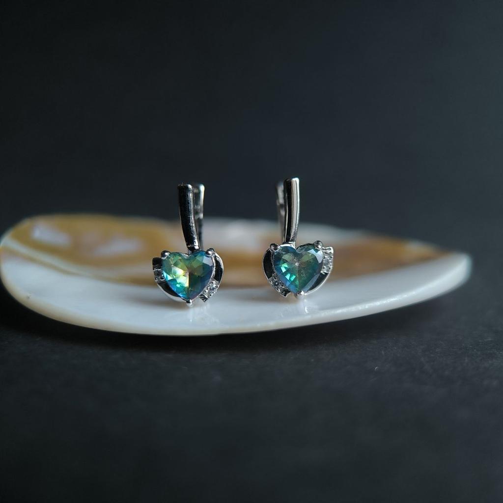 Серебряные серьги с мистик топазом 3.951ct (2191315)