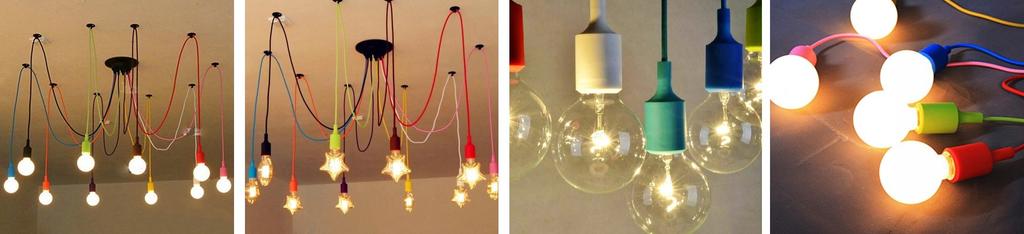 Colorful spider chandelier with 6 arms for a child's bedroom, loft ceiling lamp