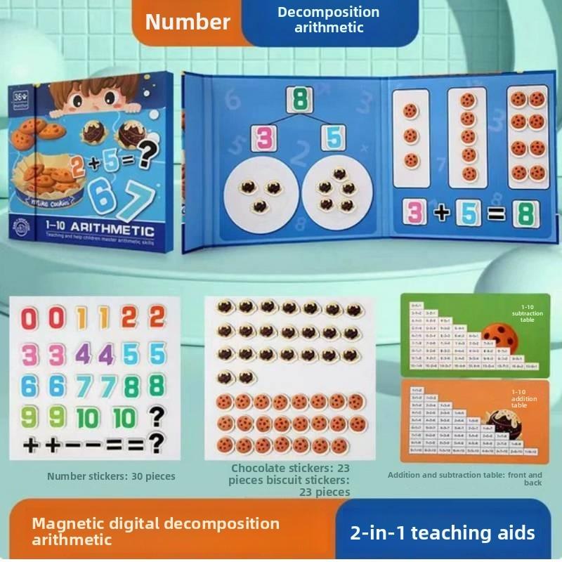 Wooden Magnetic Fraction Board Educational Toy For Third Grade Math Learning