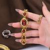 Ladies Watch Green Bracelet Bead Waterproof Women Quartz Wristwatch