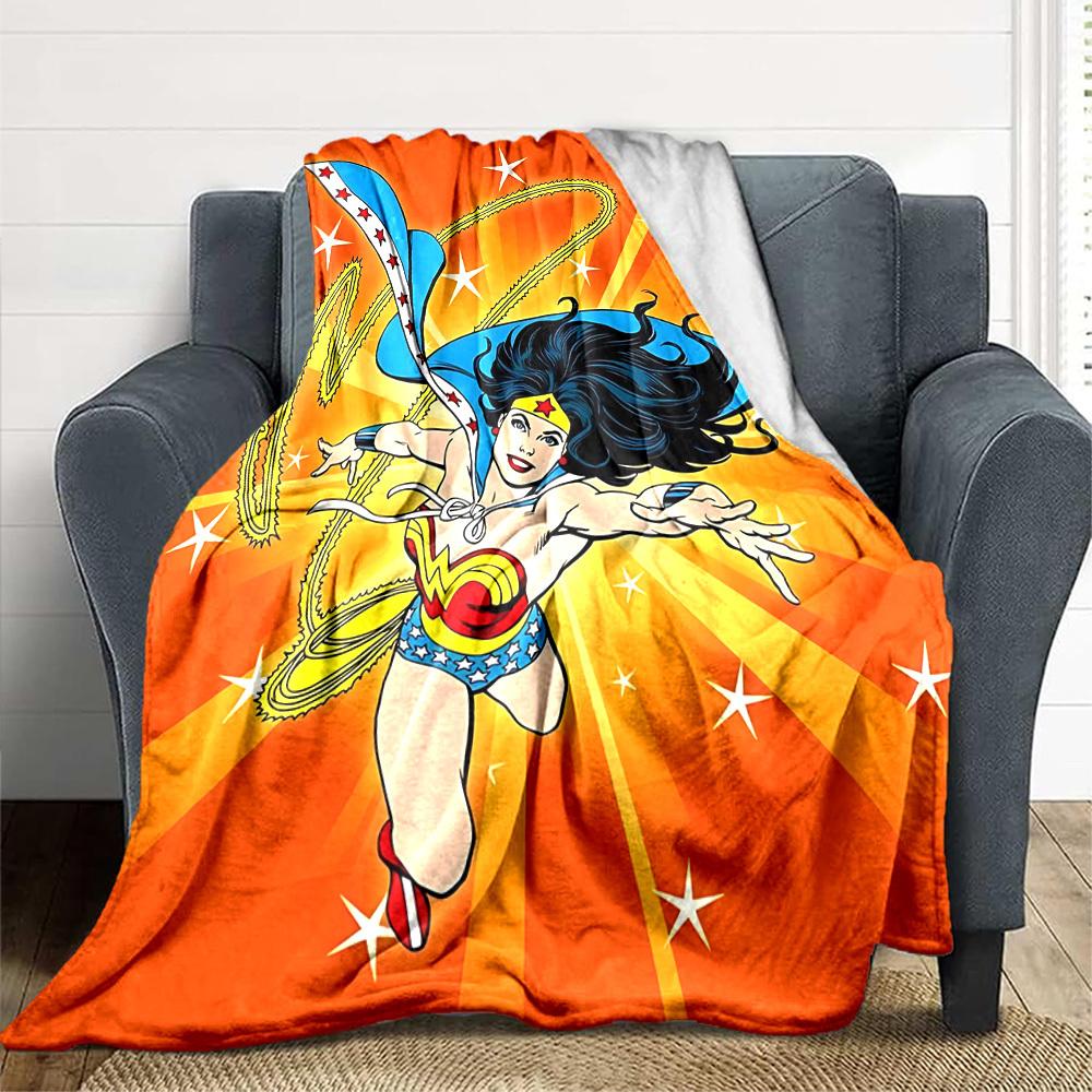 

1pc Wonder Woman Blanket Polyester Fiber, All Season Comfort for Sofa, Bed, Office, Car, Camping Ideal Home Decor & Gift, Office Comfort 80x120cm