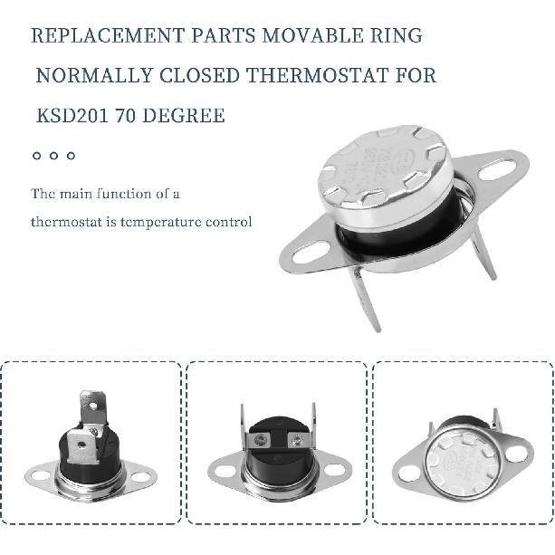 KSD201 70 Microwave Thermostat Fits GE, Thermal Fuse, Temperature Control Switch, for GE Microwave Oven Normally Closed Thermal Fuse