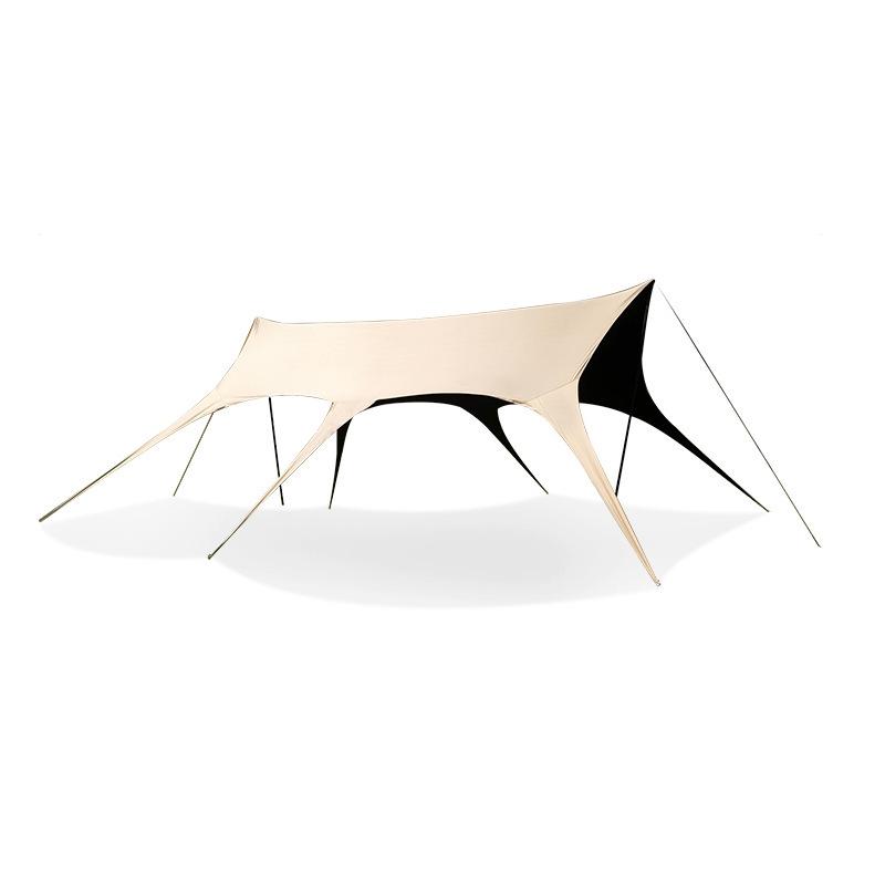 Swallowtail Black Glue Camping Awning with Silver Coating Sunshade Gazebo Tent
