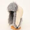 Long Hair Lei Feng Hat for Women In Winter Thick Velvet Warm and Cold Northeast Cotton Hat Outdoor Bicycle Ear Protection Flying Hat Men