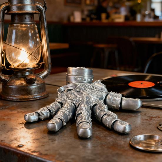 3D Printed Mechanical Hand Figurine Movable Joints Robotic Hand Statue Stress Relief Palm Fidget Toy Home Office Desktop Decoration Ornament