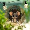 Large 3D Metal Wind Spinner with Mouse Design Kinetic Wind Catcher Outdoor Garden Decor Rotating Wind Chime for Yard Patio Gift