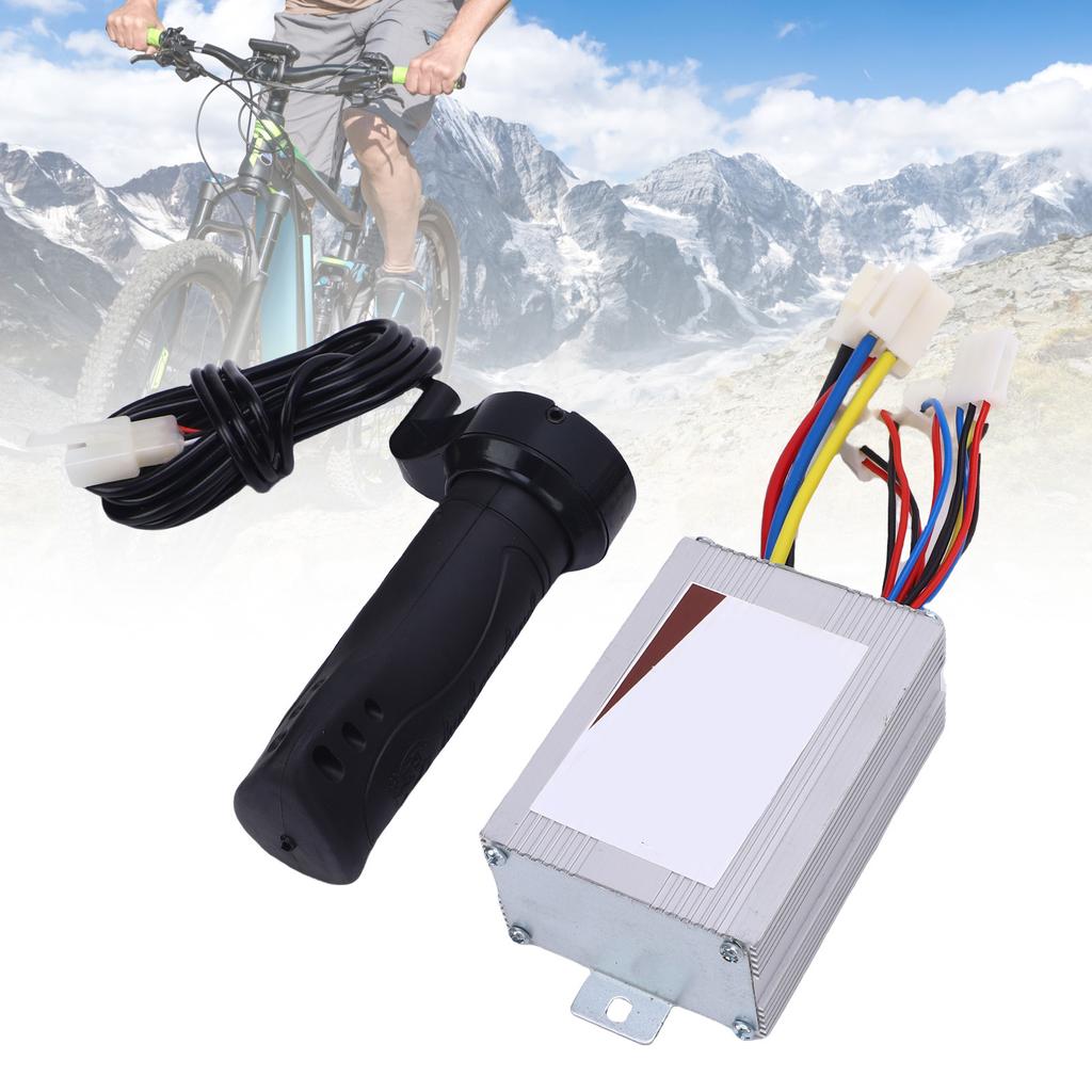 Electric Motor Controller with Throttle Grip 24V 800W High Efficiency Aluminum Alloy for Electric Bike Tricycle Motorcycle
