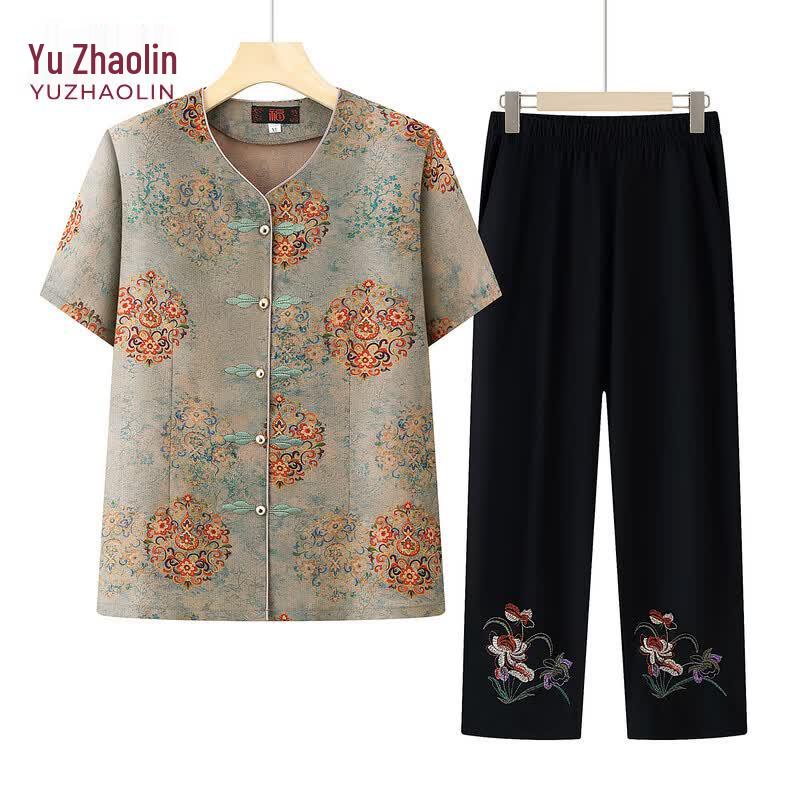 YUZHAOLIN Women's Chinese Style Short-Sleeve Summer Shirt
