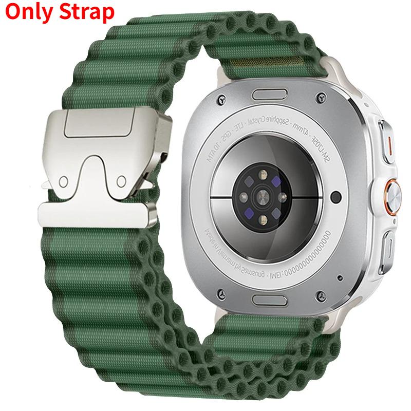 Pasek/Etui 2W1 dla Samsung Galaxy Watch Ultra(2025) 47mm Ultra(2025) 47mm Metalowa Stopowa Koperta Nylonowa Pętla Bransoleta Luksusowa Pokrywa