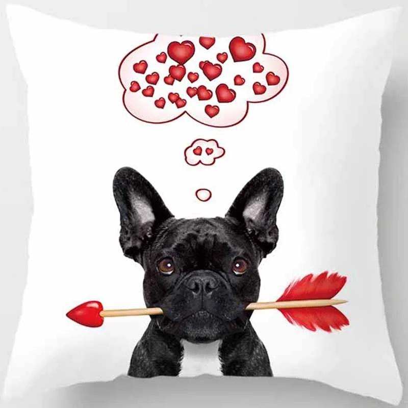 Funny Cartoon Dog Print Pillowcase Home Decor Car Sofa Cushion Cover (45cm*45cm)