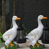 Resin Solar Duck Sculpture LED Warm Light Solar Lamp Garden Stake Light Super Bright Energy Saving Animal Figurine Outdoor