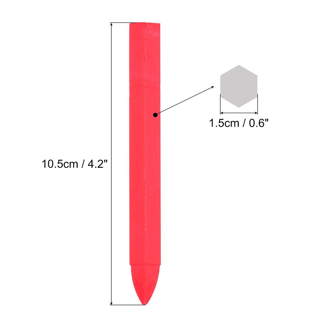 PATIKIL Wood Marking X for Fluorescent 12-Pack Crayons, 4.2 0.6" Hexagonal, Wax, Tires, Drawing, Wood, Glass, Ceramics, Cardboard, Fabric, Stone,
