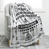 Ouija Board Decke Gothic Hexe Geschenk für Halloween Sonne Mond Skelett Schädel Horror Gruselig für Deko Tagesdecken Schwarz 50"x60"