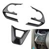 3 Stück/Set Auto-Lenkrad-Knopfabdeckung Zieraufkleber im Carbonfaser-Stil für Toyota RAV4 / Corolla E210