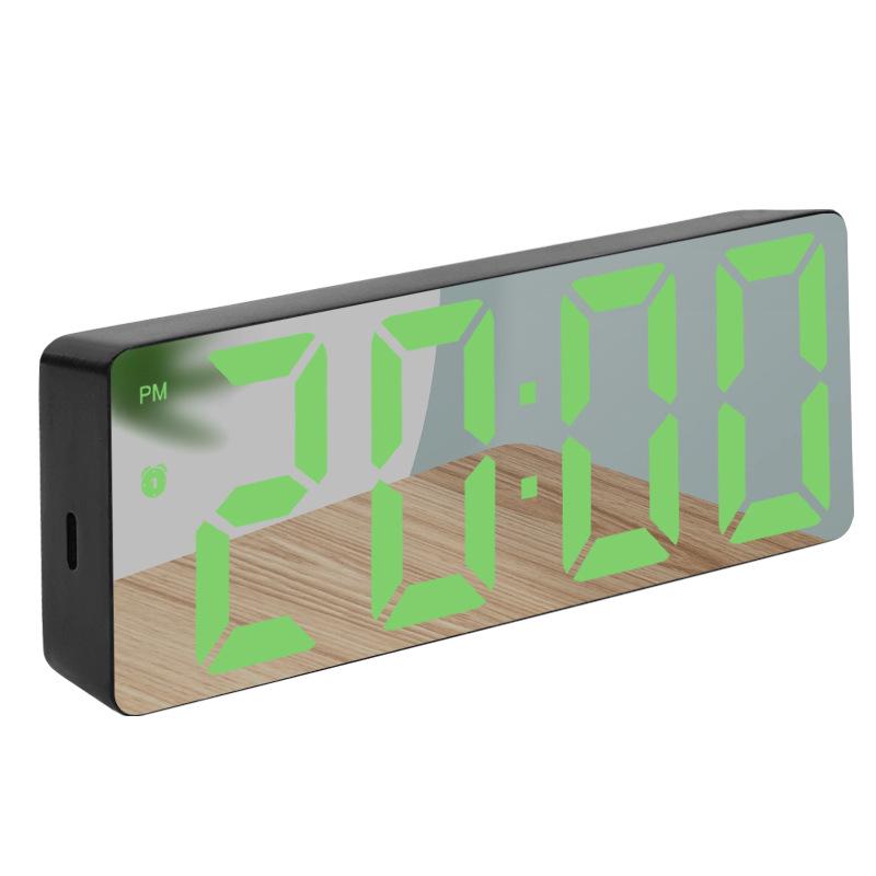 Multifunctional Voice-Controlled Digital Alarm Clock: Minimalist, Colorful Large Screen for Students & Desktops