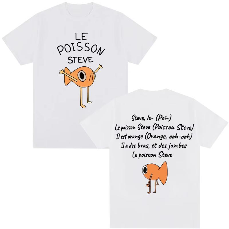 2026 New Goldfish Steve Fermi Goldfish Expression Printed Tshirt Summer Trend Fan Enthusiast Printed Top Street Style Shirt