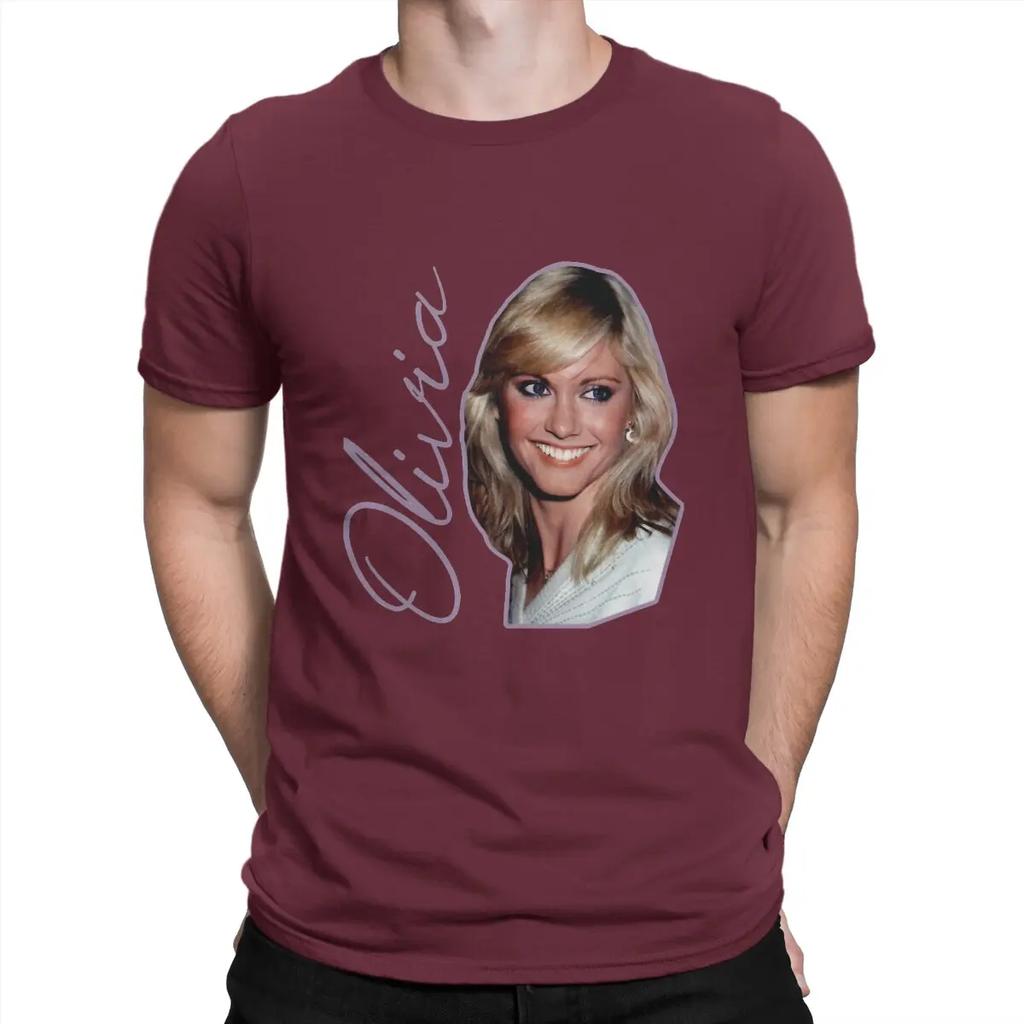 Men Australian Pop Female Singer T Shirt Olivia Newton John  Cotton Clothes Crazy Short Sleeve Round Collar Tees