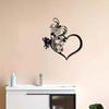 Vintage Rose Heart Metal Wall Art Romantic Valentine Gift for Couples