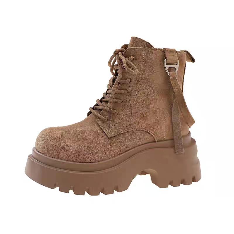 Piattaforma muffin piccola Stivali Martin autunno e inverno nuovi Britannici rialzo locomotive retrò stringati stivaletti corti