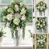 Artificial Flower Wreath 19.69"/50cm Door Wreath with Green Leaves Christmas Festival Wreath for Front Door Wedding