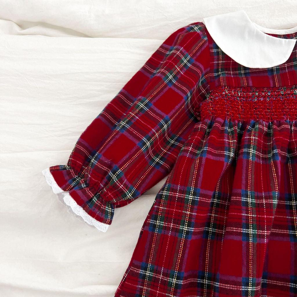 Julfestklänning med Lång Ärm och Body för Små Flickor - Vår- och Höstoutfit för Ettåringar
