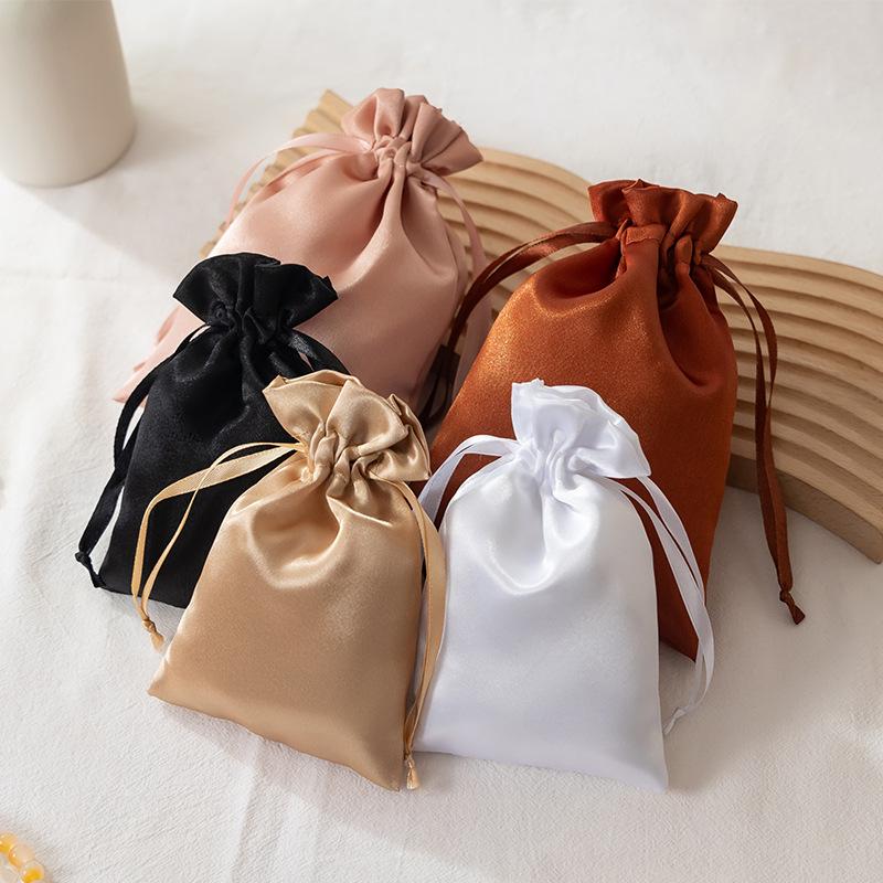 Satin Drawstring Gift Pouch - Imitation Silk Jewelry & Candy Bag
