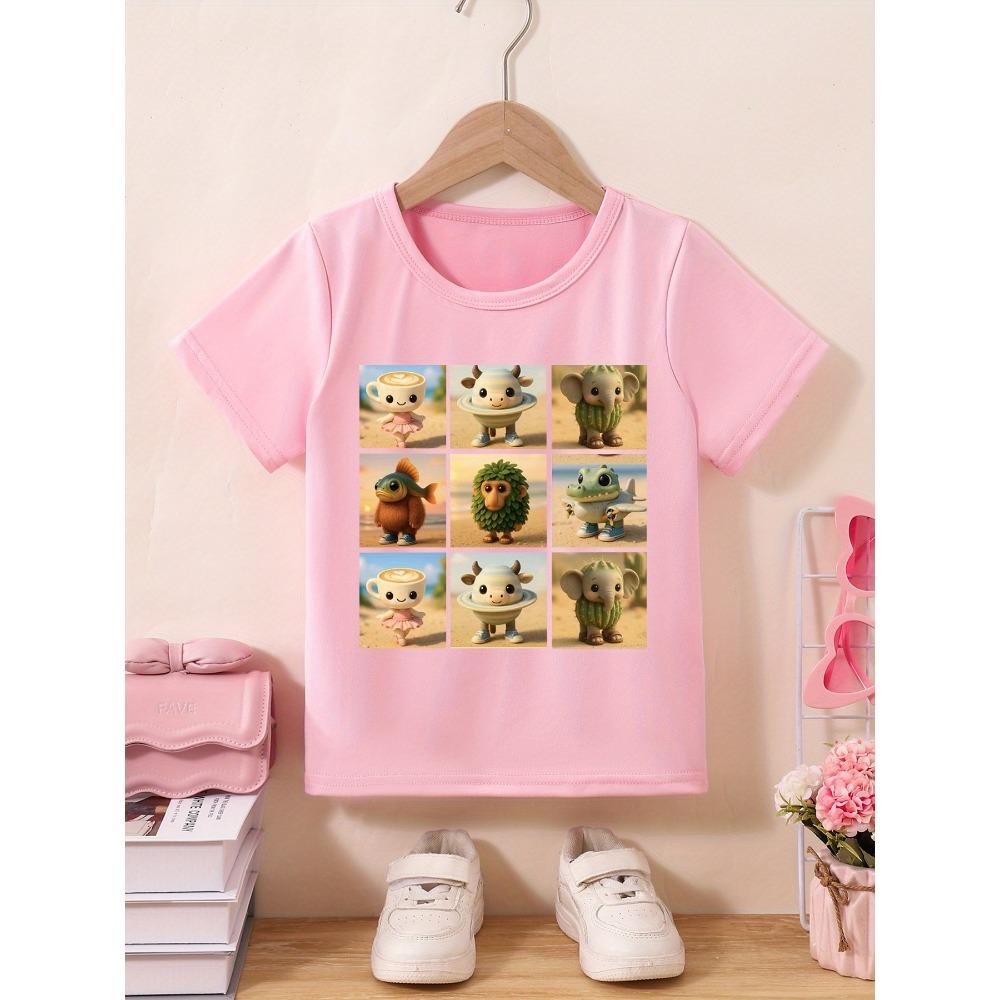 

Children s printed casual fashion round neck T-shirt 160