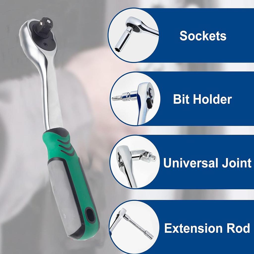 37 Piece Socket Wrench Ratchet Set Mechanical Tool Set Drill Bit Socket Suitable for Automotive Repair and Home Use