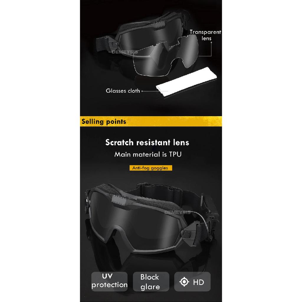Tactical Goggles Anti Fog UV Protection Paintball Airsoft Glasses Windproof Motorcycle Shooting Cs Wargame Eyewears