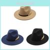 Ladies Wool Felt Barrel Hat With Wide Brim For Autumn Winter Outdoor Travel