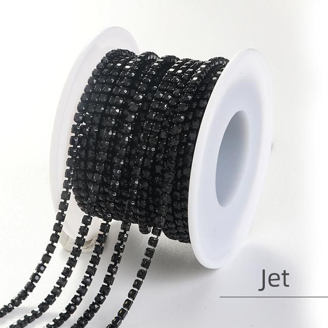 3 mm Crystal Diamond Closed Chain Decorative Sewing Craft DIY Decorative Jewelry Silver Crystal Claw Chain Diamond Cup Chain