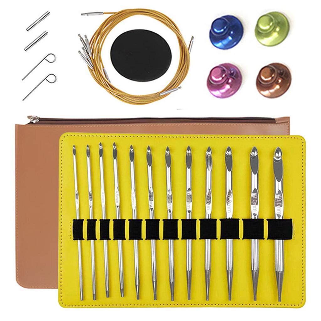 Circular Knitting Needle Set Interchangeable Practical Handicraft Craft Tool for Needlework