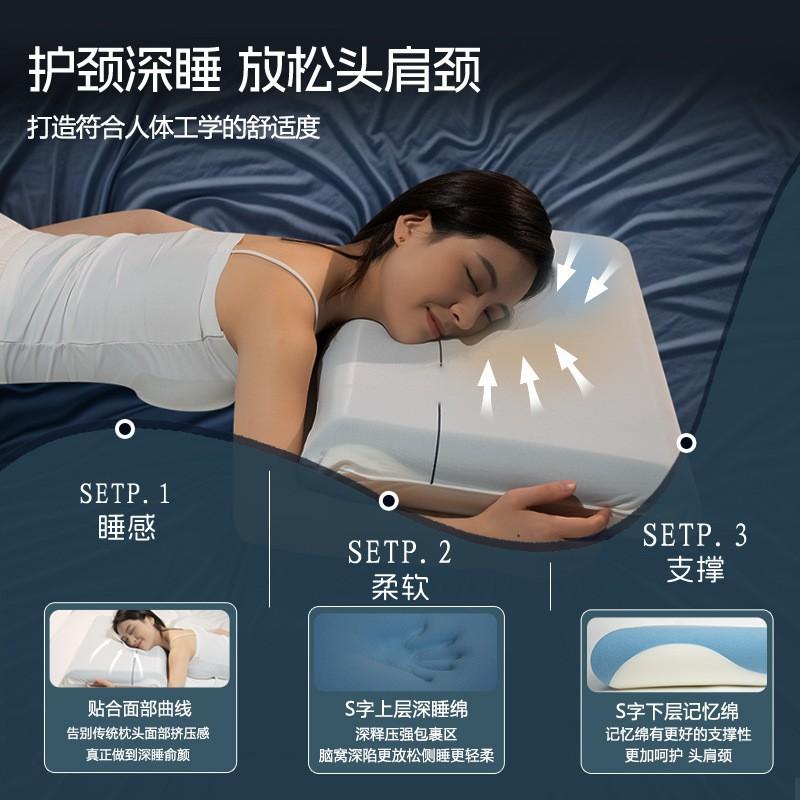 Memory Foam Pillow Side Back Sleepers Low Profile Cervical Support Ergonomic Sleep Hotel Dorm Friendly