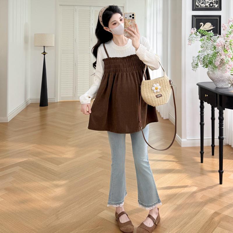 

2026 Spring/Autumn Maternity Tops XL кавовий