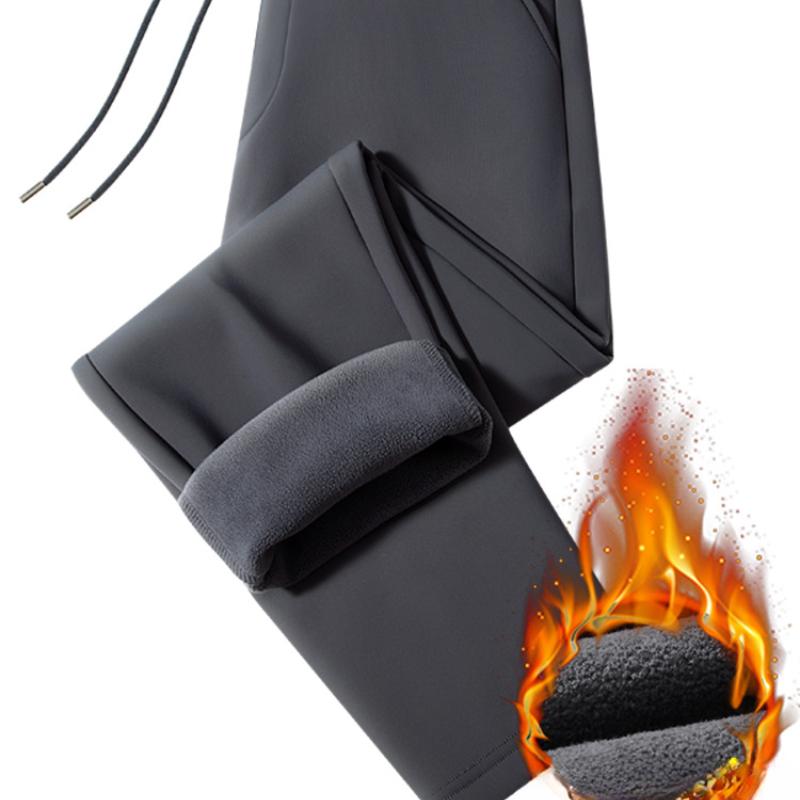 Men's Autumn and Winter Warm Men's Pants Plus Velvet Thickened Loose Business Casual Pants Plus Fat Plus Size Sports Casual Pants