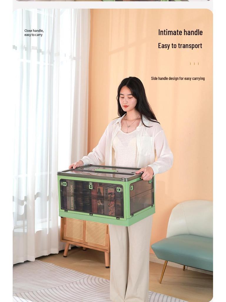 Plastic Folding Storage Box - Dustproof Quilt, Magazine, and Stationery Organizer for Home, Bedroom, and Dormitory.