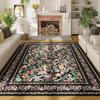 Rugs for Living Room Washable Vintage Floral Non Slip Low Pile Large Carpet for Bedroom Dining Room Nursery Play Beige Floor Mat