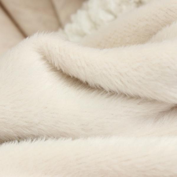 Women Girls Cloak Coat Winter Fleece Cute Rabbit Ears Hooded Printed Loose Poncho