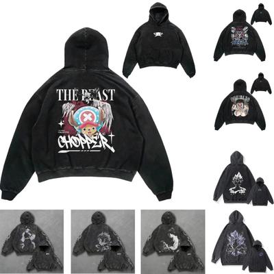 Men's Vintage Hoodie Anime Tony Graphic Loose Fashion Pullover Autumn Clothing Cartoons Casual Clothes Women Tops Sweatshirts
